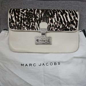 Marc Jacobs Leopard Print Calfhair and Leather Safari Vip Clutch